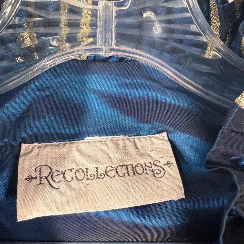 Recollections Victorian Steampunk Blue Taffeta Lace 2 Piece Skirt Set Womens S